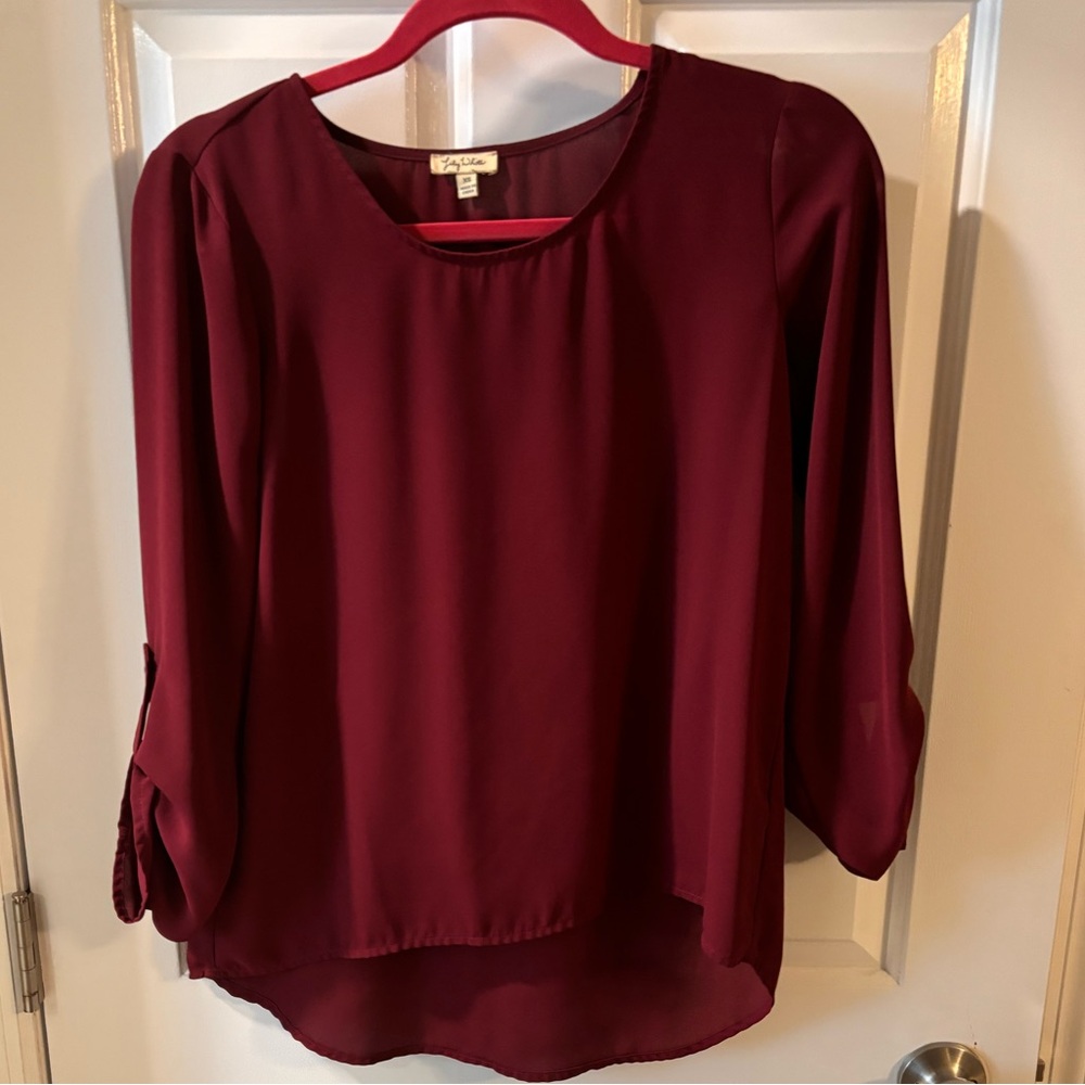 Maroon 3-4 sleeve blouse